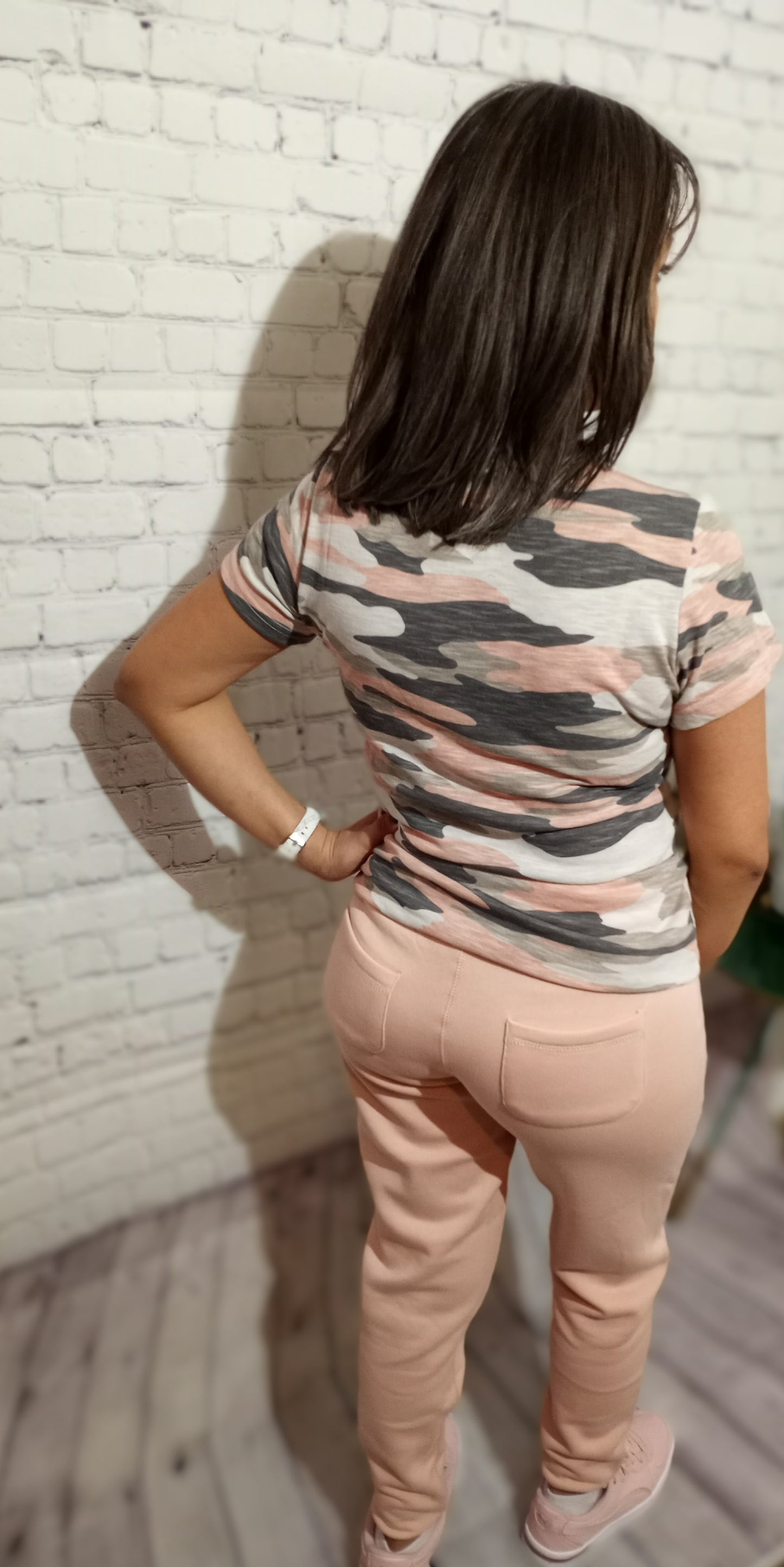 Ximena Short Sleeve Tee (Pink Camo)