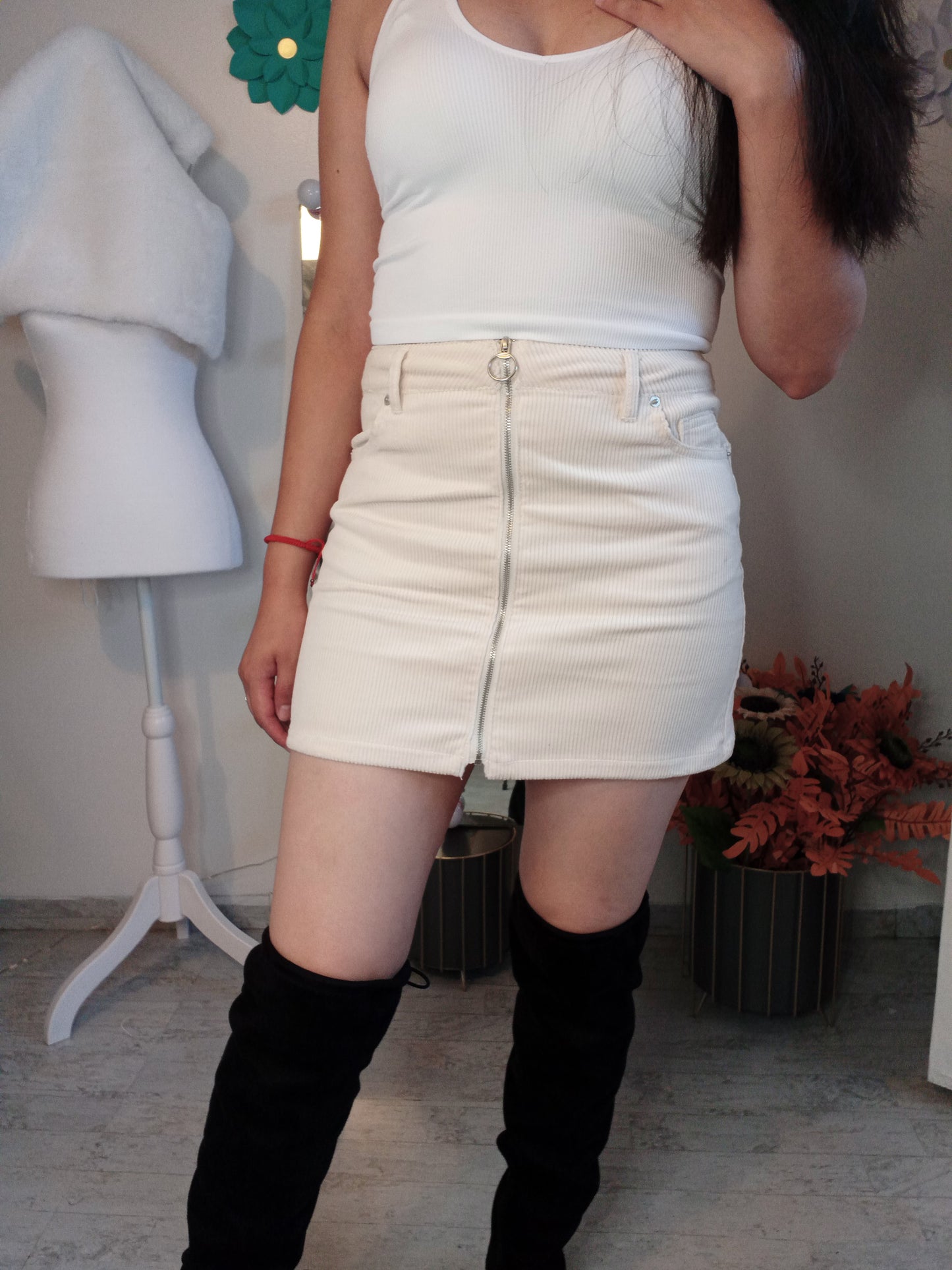 Bianca Corduroy Skirt (Cream)
