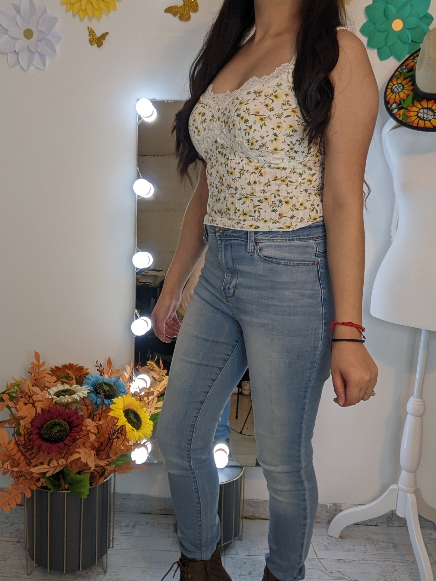 Alice top (Yellow Floral)