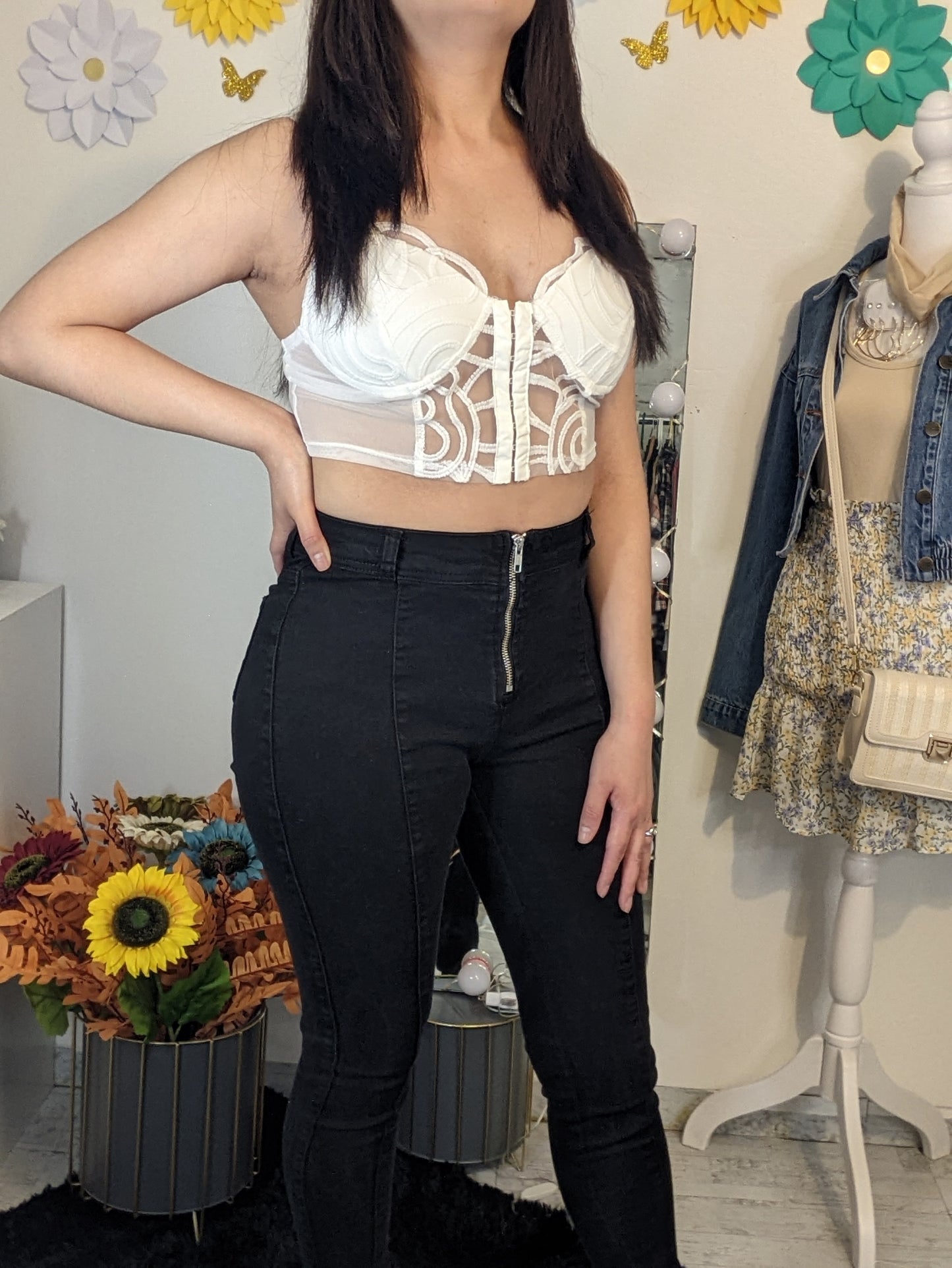 Monica Crop Top (Off White)