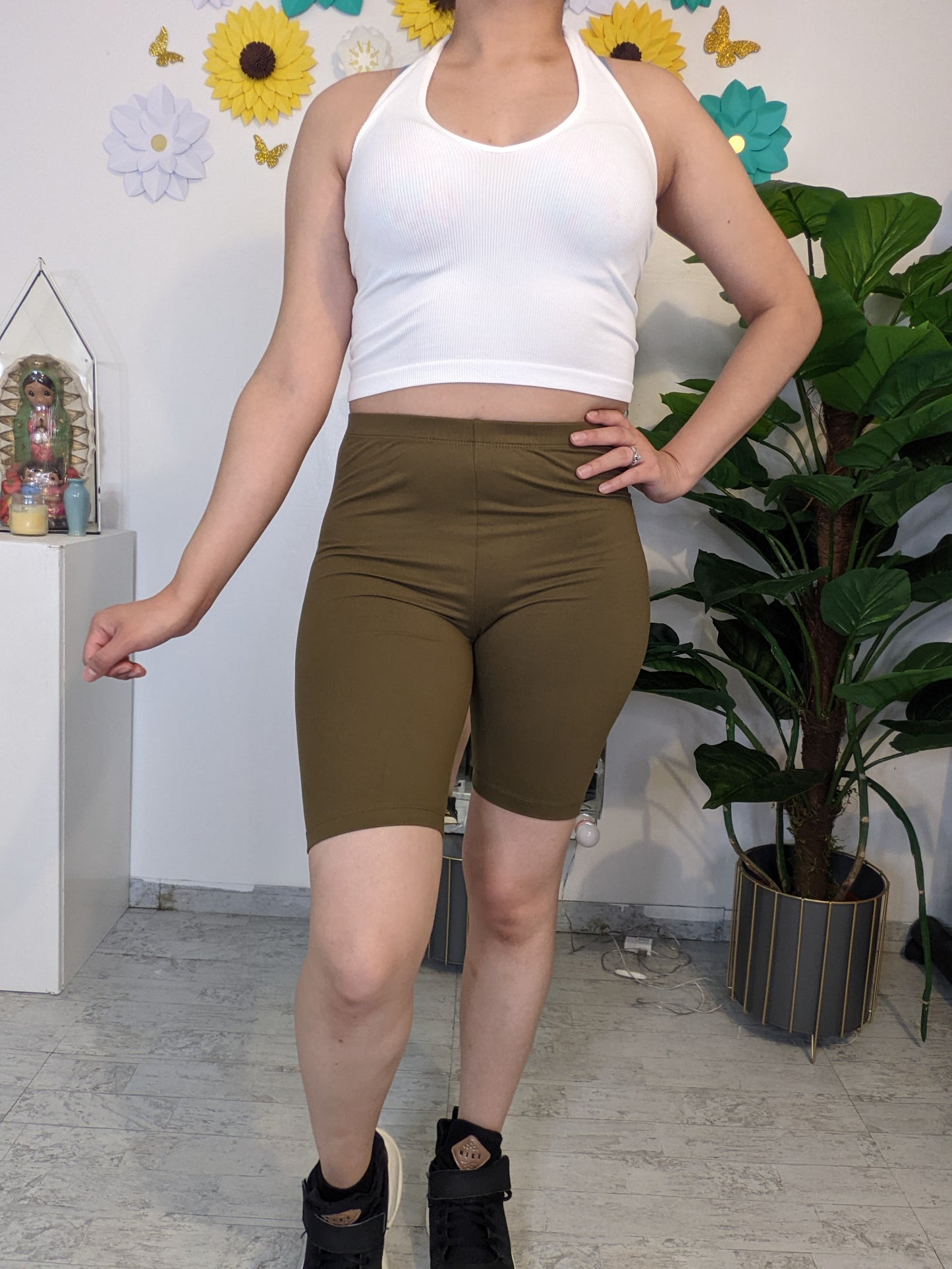 Cassandra Biker Shorts (Dusty Olive)